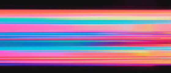 Poster - Vibrant rainbow stripes create a dynamic texture in bright colors and horizontal lines