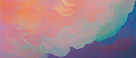 Poster - Vibrant colors and ethereal glow create a stunning rainbow-like texture in the sky
