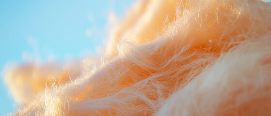 Poster - Exploration of raw silk's unique texture and natural fibers under sunlight