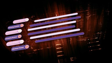 Leinwandbilder - Futuristic data matrix simulation featuring metaverse-inspired elements, an information network, and hi-tech digital data telemetry with encrypted numbers. A dynamic background for computer display