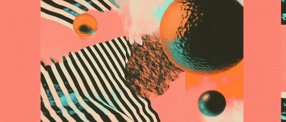 Poster - Geometric patterns and distorted shapes create a unique visual experience