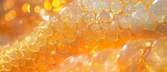 Poster - Exploring bold reptile skin textures featuring unique patterns and shimmering gold glitters