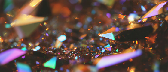 Poster - Sparkling rhinestones and glittering facets create an abstract texture display
