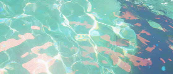 Poster - Sunlight reflections on rippling water create a serene atmosphere