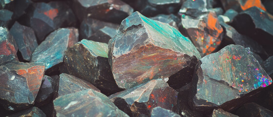 Poster - Exploring the beauty of rough-hewn stones with earthy colors and unique textures