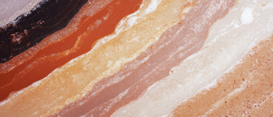 Aufkleber - Textured layers of sandstone displaying granular patterns and varied colors in elegant formations