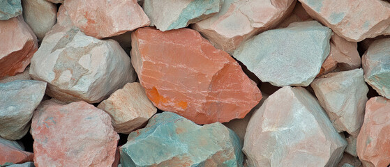 Poster - Granular texture of colorful sandstone rocks in natural arrangement