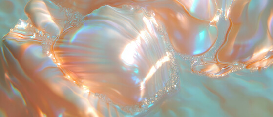 Poster - Captivating texture of seashells with shimmering pearly interiors and smooth surfaces