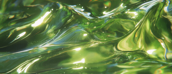 Poster - Flowing strands of seaweed create a vibrant and slippery texture in natural surroundings