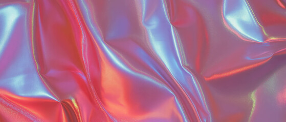 Fototapete - Smooth texture and glossy sheen of silk charmeuse fabric with vibrant colors