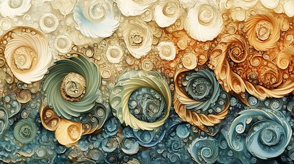 Wall Mural - a detailed and intricate fractal pattern in shade background