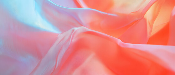 Fototapete - Luxurious silk ribbons with smooth surfaces and radiant sheen in soft colors