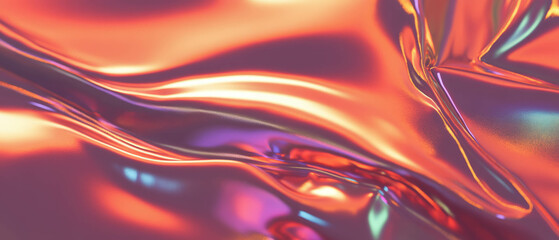 Poster - Silk satin texture with glossy sheen and smooth surface creating a vibrant flow