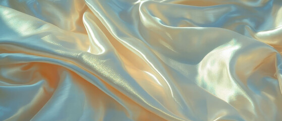 Poster - Luxurious silk satin fabric with glossy sheen and smooth texture in soft colors