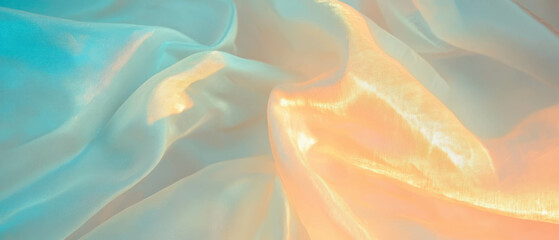 Poster - Exploring the delicate texture of silk thread and fine fibers in soft pastel hues