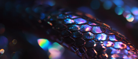 Poster - Stunning close-up of snake scales with smooth texture and vibrant colors
