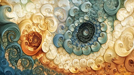 Wall Mural - a detailed and intricate fractal pattern in shade background