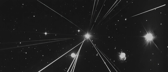 Poster - Exploration of star constellations with connecting lines and twinkling effects