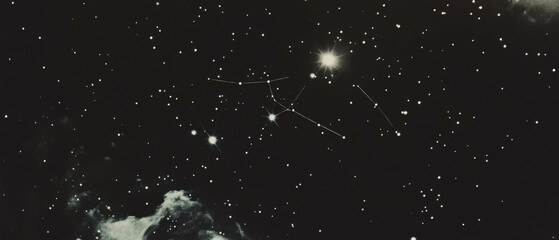 Poster - Explore the beauty of star constellations with sparkling effects in the night sky