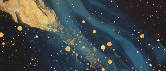 Poster - Starry night sky filled with twinkling stars against a deep blue background