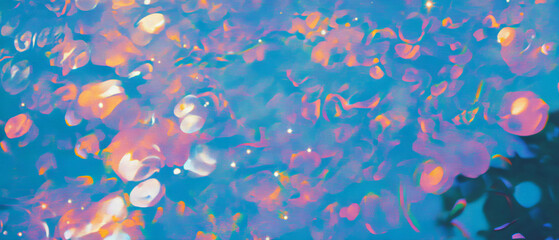 Poster - Twinkling stars fill a deep blue night sky with vibrant colors and captivating textures