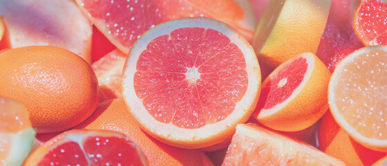 Poster - Vibrant succulent fruits with smooth skin showcasing rich textures and colors
