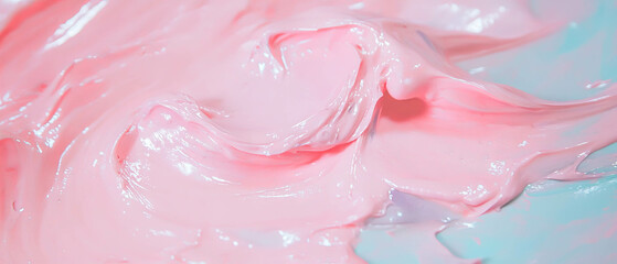 Poster - Vibrant application of tempera paint showcasing rich textures and dynamic colors
