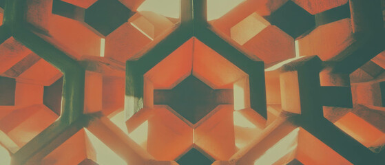 Poster - Exploring the dynamic movement of tessellated patterns in vibrant colors and shapes