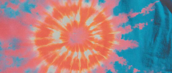 Poster - Swirling patterns of vibrant tie-dye fabric in bright colors showcasing unique textures