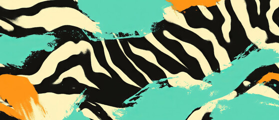 Poster - Captivating tiger fur texture with bold stripes in vibrant colors
