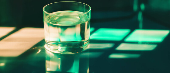 Poster - Translucent glass reflecting soft shadows and diffused light in a serene setting