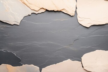Poster - Textured stone background features layered slate with natural striations enhancing the beauty of natural materials in a modern design