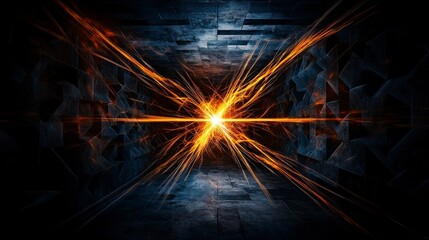 Poster - Dynamic burst of light energy symbolizing innovation futuristic space digital art dark environment abstract concept