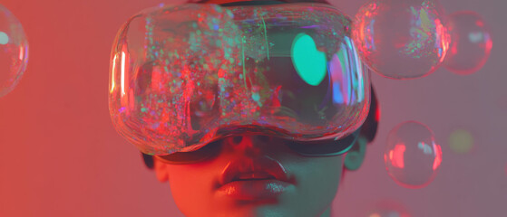 Poster - Explore immersive virtual reality with futuristic textures and vibrant colors