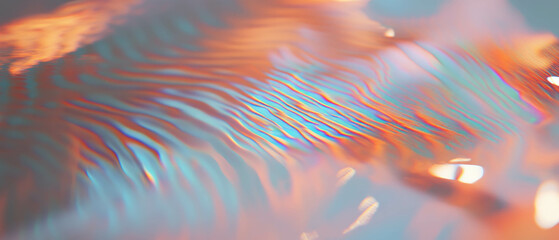Poster - Wavy lines and distorted grids create fluid movement in vibrant colors