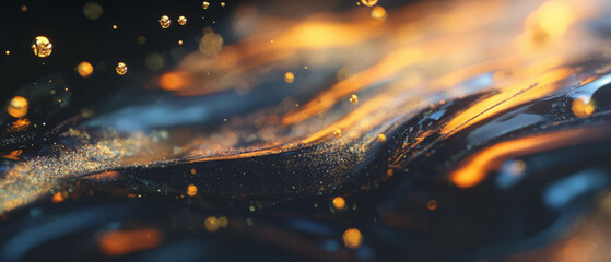 Poster - Exploring the mesmerizing texture of zero-gravity gel with floating particles and fluid dynamics