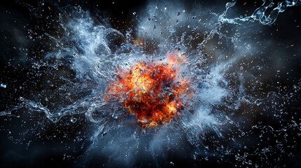 Poster - Abstract art studio delicate explosions of fragility and chaotic energy in a dramatic composition