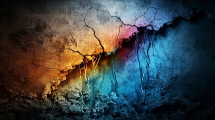Aufkleber - Dreamlike shadows through fragile wall paint abandoned building abstract art urban environment close-up illusion