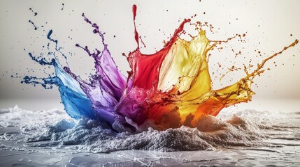 Poster - Dynamic colorful splash art studio photography creative environment close-up vibrant visuals
