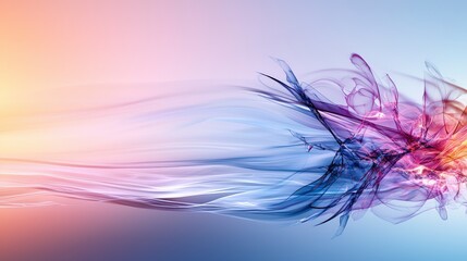Poster - Abstract digital creation dynamic parallel strokes and vibrant colors on a soft gradient for modern aesthetic