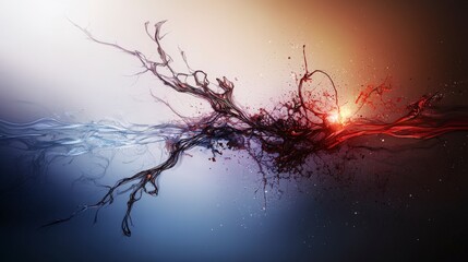 Aufkleber - Dynamic trembling strokes illustrating surreal nature abstract art digital creation dreamlike environment visual perspective