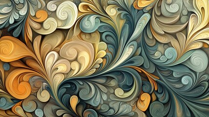 Wall Mural - a detailed and intricate fractal pattern in shade background