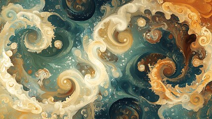 Wall Mural - a detailed and intricate fractal pattern in shade background