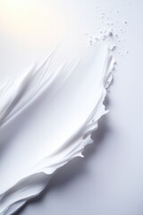 Poster - Soft white brush strokes create a delicate artistic background on a tranquil canvas, inviting contemplation and creativity for artists and designers