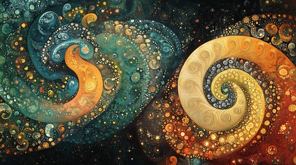 Wall Mural - a detailed and intricate fractal pattern in shade background