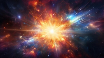 cosmic explosion, energy burst, nebula background, space art, for science fiction