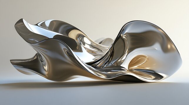 Gradient abstract forms resembling liquid metal