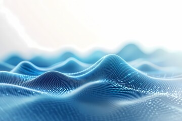 Poster - Abstract Blue Digital Wave Landscape Representation