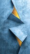 © heinng - Abstract Blue Metal Geometric Shapes Warm Light. AI Generated