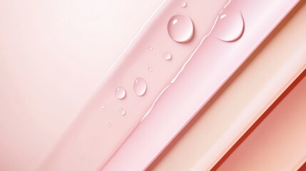 Wall Mural - Close-up of soft pink surface with water droplets, creating a serene and calming atmosphere